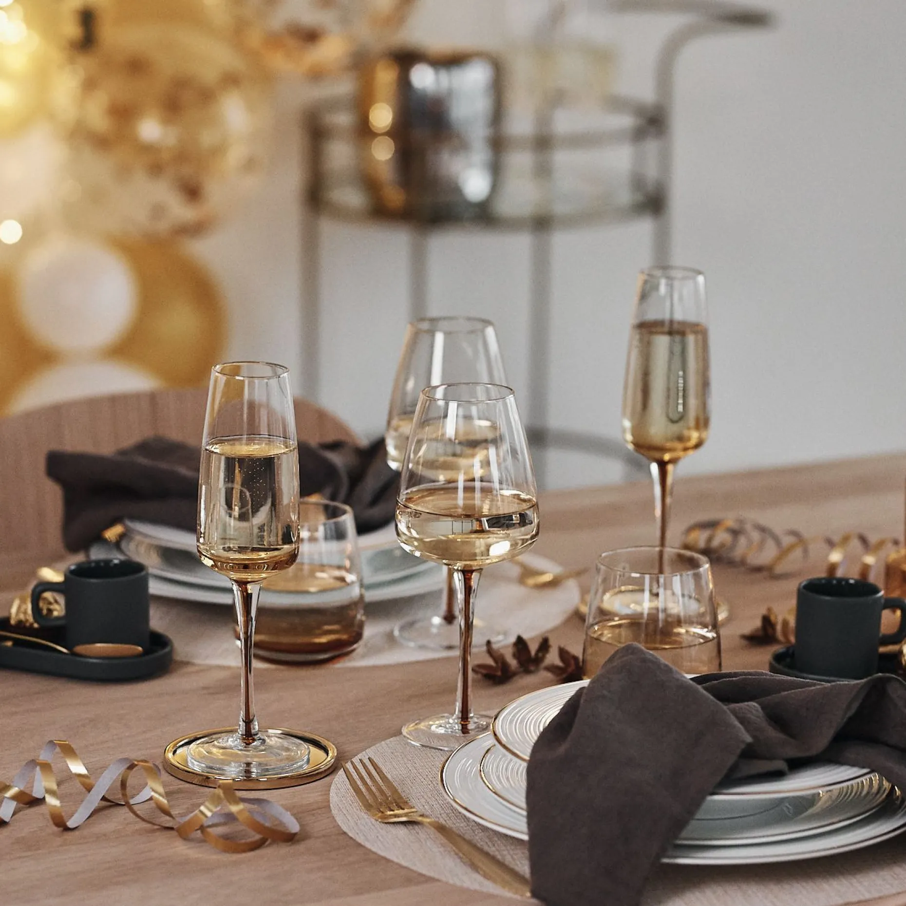 Amber Champagneglass