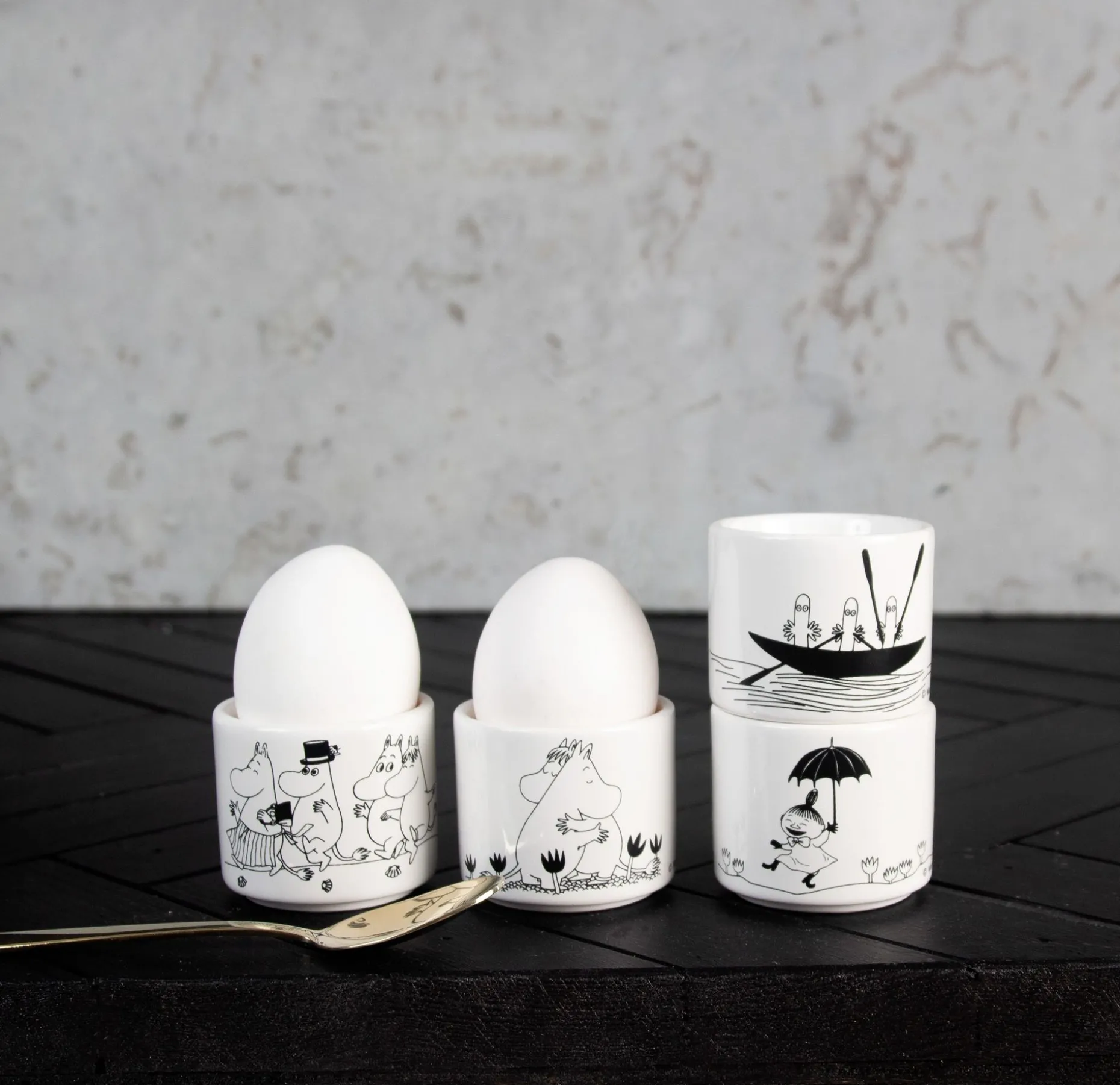 Mummitrollet Eggeglass 4 Deler