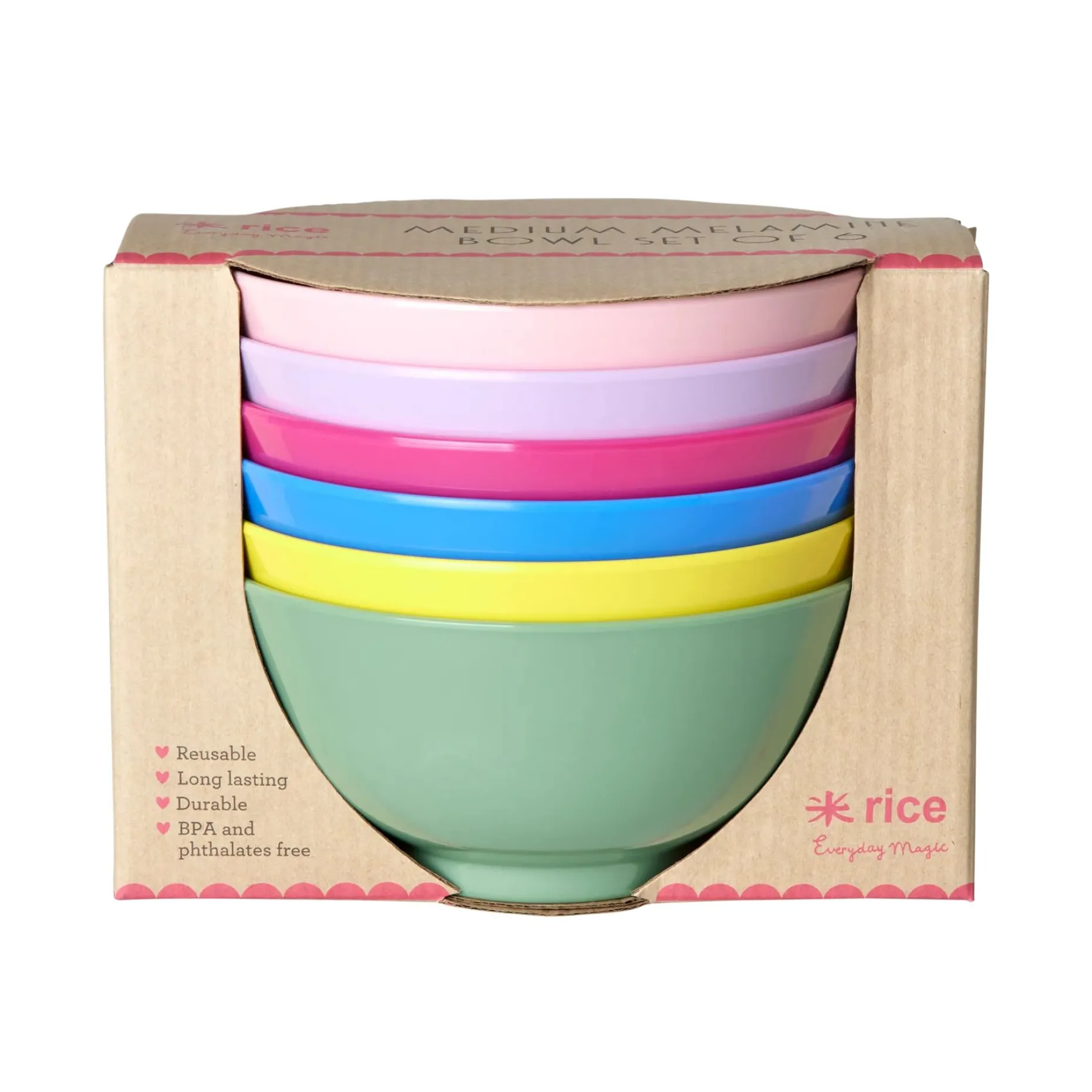 Rice Melaminskal Medium O 15 Cm 6 Deler